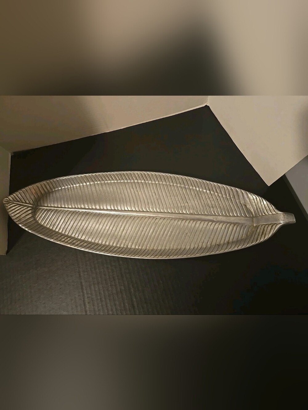 Vintage Pewtarex. Pewter Serving Leaf Tray, Dish. Large 23" Long York PA.